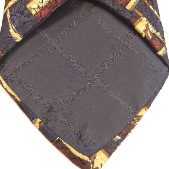 Ermenegildo Zegna Tie Geometric Mulicolored Abstract Floral Silk Necktie 58/3.75 - Picture 3 of 5
